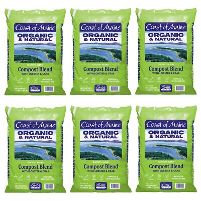 Coast of Maine Q1 Quoddy Blend, Lobster Compost Soil Conditioner, 1 CF (6 Pack)