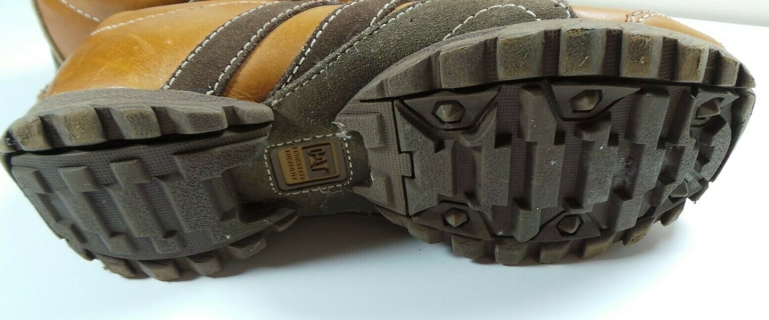 Men's Caterpillar Brown Leather Tennis Shoes Sneakers… Gem