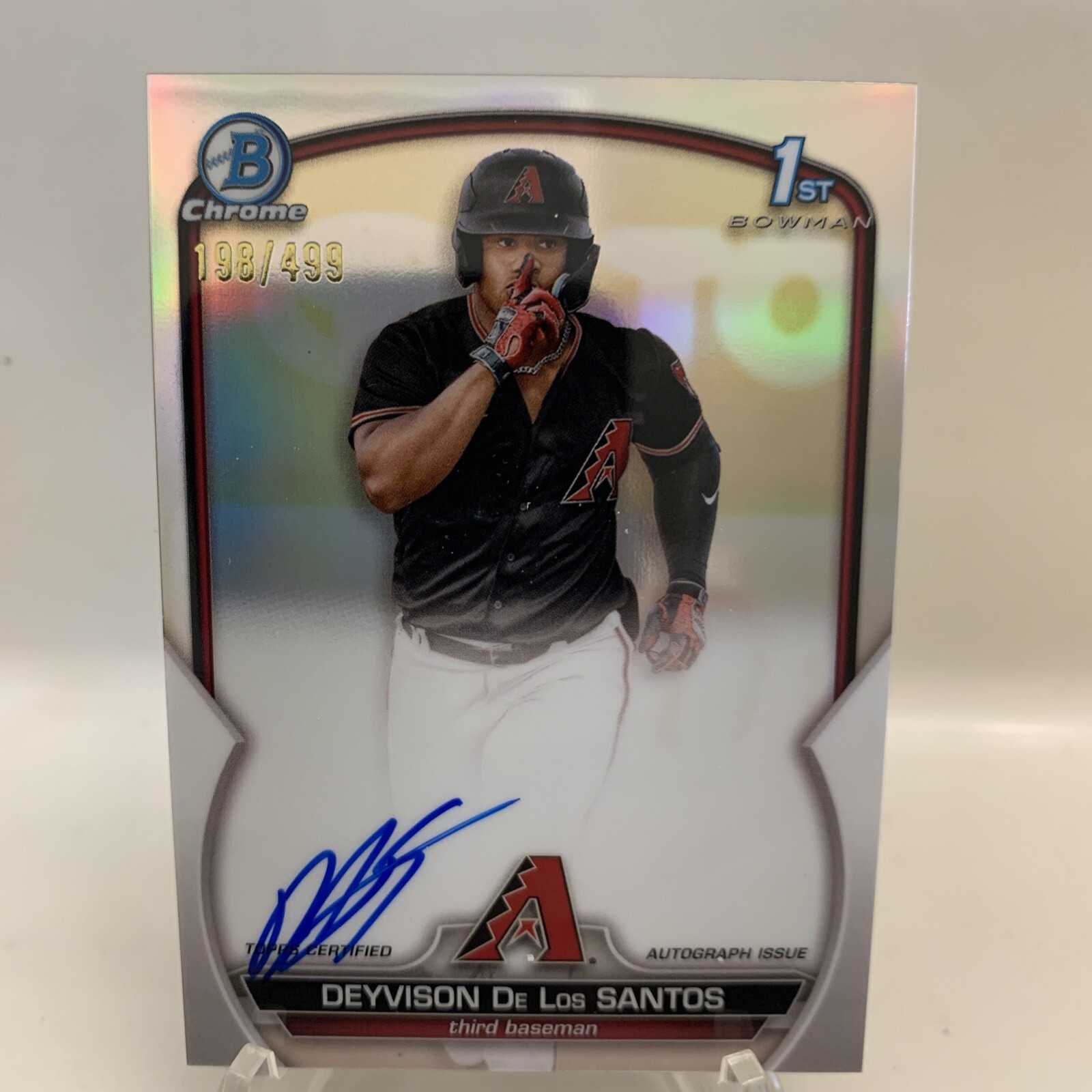 2023 Bowman Chrome Deyvison De Los Santos 1st Refractor Auto Autograph /499