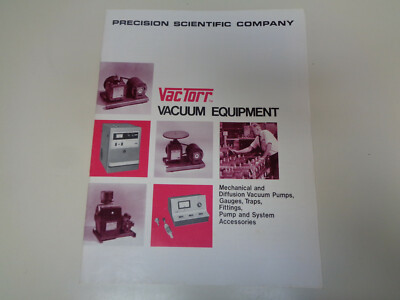 Precision Scientific Vactorr Vacuum Equipment Catalog Brochure 1970 s 