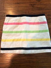 Vineyard Vines Girl  s Youth White With Multi Colored Stripes Skirt Size 14