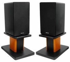 2 Rockville RockShelf 64B Black 6.5" Home Bookshelf Speakers 8" Wood Stands