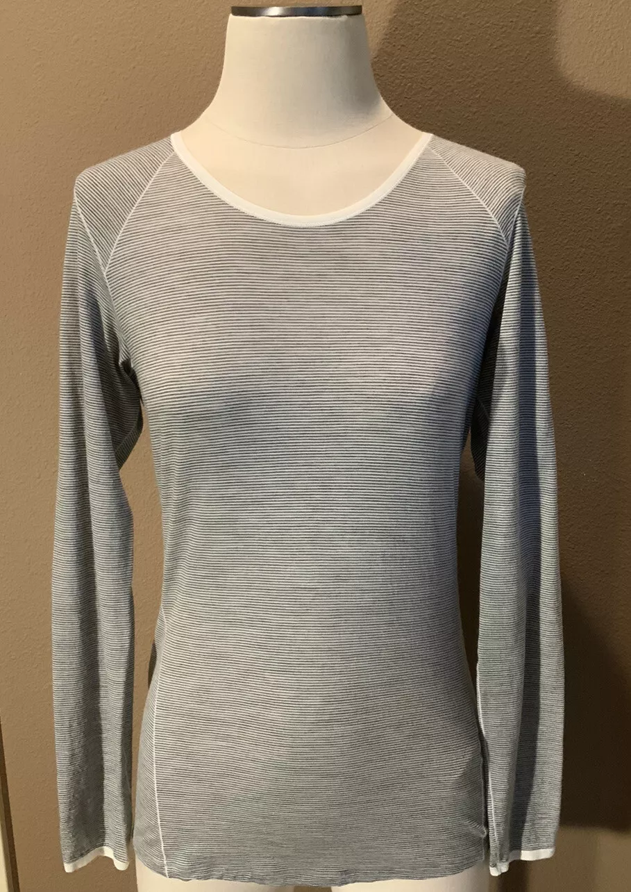 smartwool 100% merino wool striped long sleeves sweater