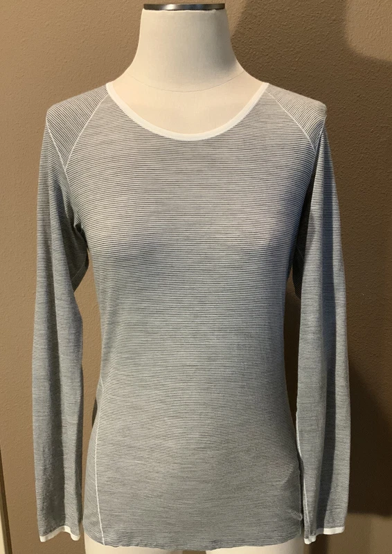 smartwool 100% merino wool striped long sleeves sweater