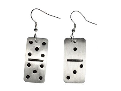 Domino Domino Earrings Miniblings Pendant Game Dominosilver Aluminum