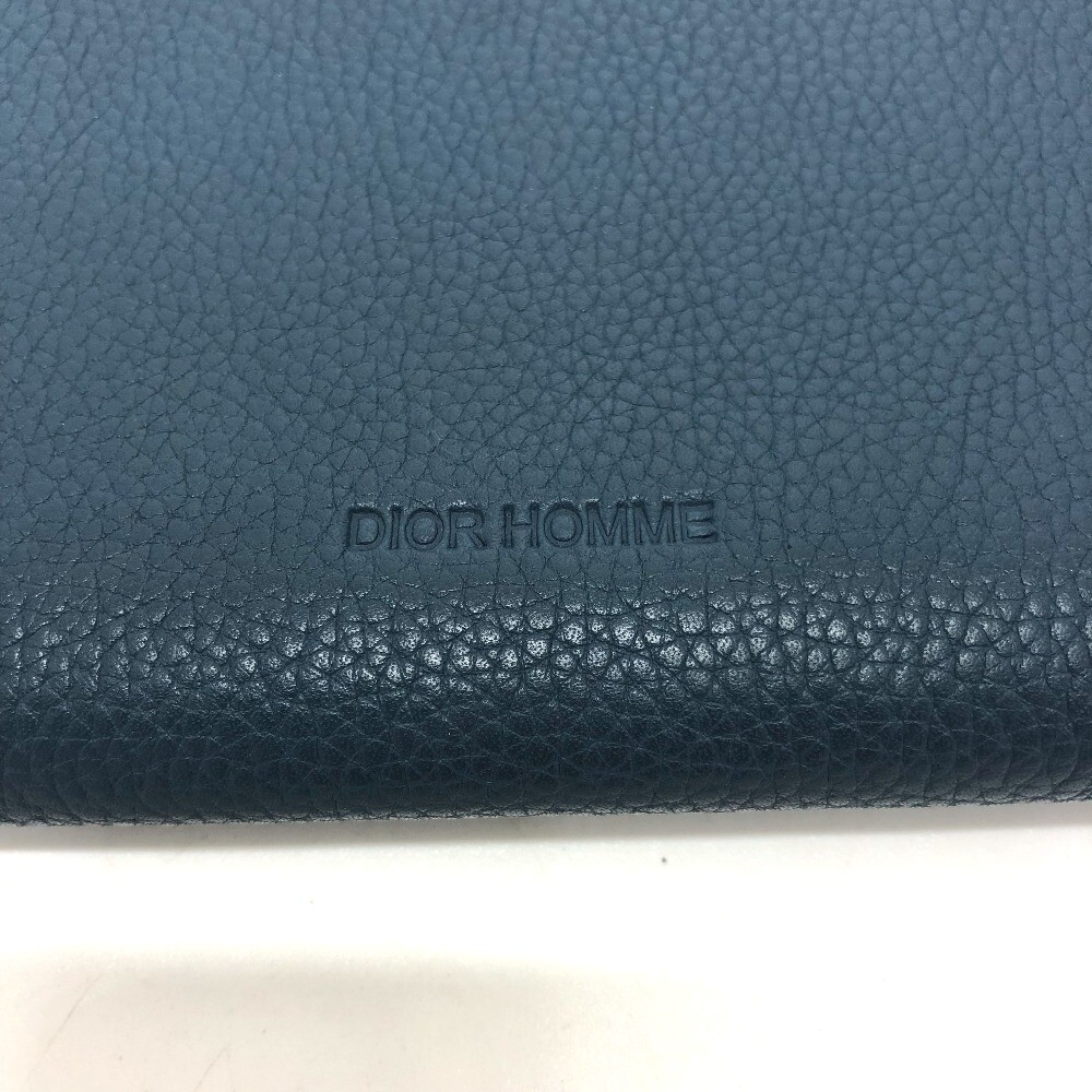 DIOR HOMME logo Zip Around Saif Long Wallet Leather Navy DIOR HOMME logo Zip Around Saif Long Wallet Leather Navy