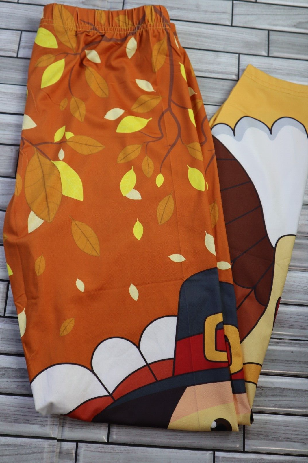 Turkey Pilgrim Fall Print Yoga Pants Leggings for Women in 2XL XXL Size-image