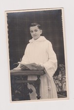 🌟 Photo Vintage Garçon en Aube de Communion 1959 - Très Rare 📷💼