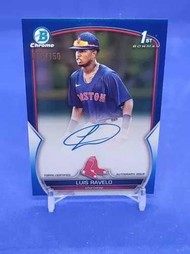 2023 Bowman Chrome Luis Ravelo 1st Auto True Blue Refractor /150