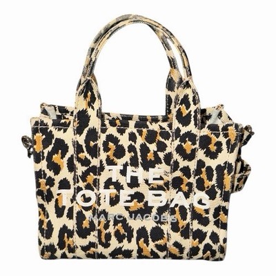Marc Jacobs The Mini Traveler Tote Bag Leopard Print Natural Multi