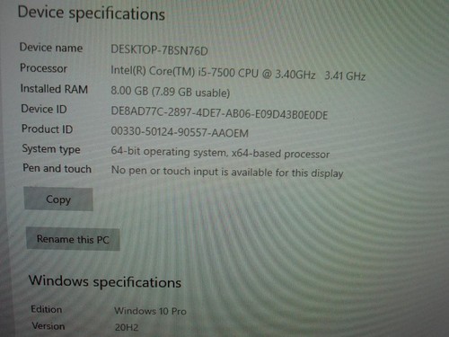 Dell OptiPlex 3050 Core i5-7500 3.40GHz 8GB 256GB SSD W 10 Desktop PC (J675) - Bild 3 von 6