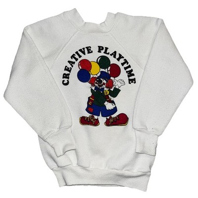 Vtg 80s Youth Pannill Creative Playtime Clown  Ashley  Sweatshirt Small 6/8