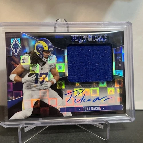 2025 Panini Phoenix Puka Nacua Mythical Jersey Patch Auto /99