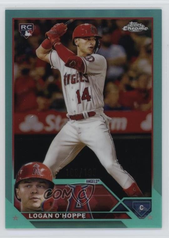 2023 Topps Chrome Aqua Refractor 108/199 Logan O'Hoppe #188 1t3i