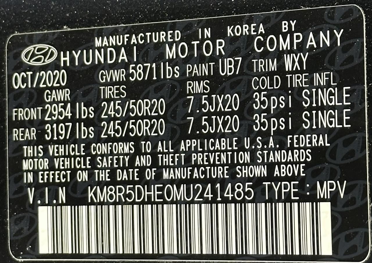 Driver Left Air Bag Driver Roof Fits 20-24 PALISADE 2723103