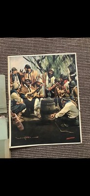 Florencio Molina Campos 1939-40 Orig Alpargatas Lithographien Gaucho Kunst Argentinien