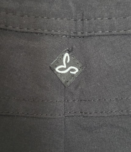 prAna Womens Shorts Sz Large Stretch Drawstring Bermuda Camping Hiking Black - Picture 3 of 12