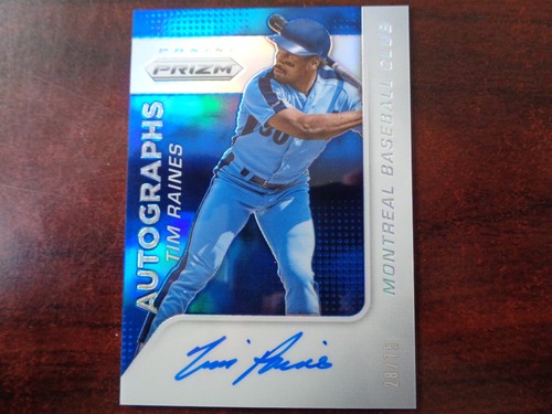 Tim Raines [Blue] #27 2015 Panini Prizm Autograph Prizms card