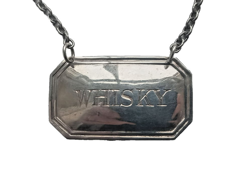 Antique Victorian Silver Plated Decanter Label c1880 WHISKY | eBay.de