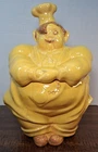 Vtg 1940s Red Wing Pottery Chef Pierre Vivid Yellow Cookie Jar Some Age Wear