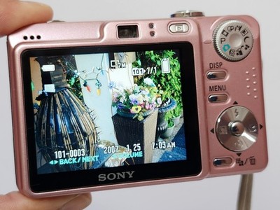 Sony Cyber-Shot DSC-W55 7.2MP Digital Camera Pink Tested Zoom