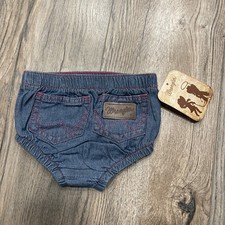Wrangler Denim Baby Diaper Cover Shorts Bloomers Infant Size 6 Months
