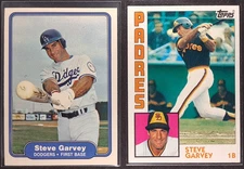 1982 Fleer & 1984 Topps STEVE GARVEY #5, #380 Los Angeles Dodgers, Padres
