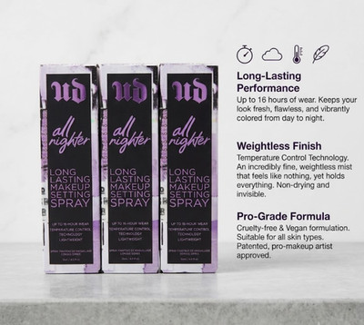 (3 pack) Urban Decay All Nighter Ultra Long lasting makeup Setting Spray 4 Oz