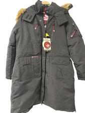 Canada Weather Gear Hooded Puffer Coat - Black/Natural Fur Sized XL *NWT*