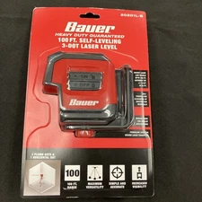 Bauer 20202L-B 50ft Self-Leveling 360 Degree Horizontal Cross-Line Laser Level