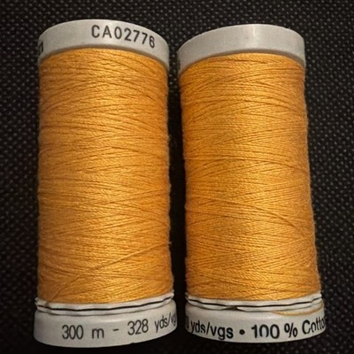 2x 1024 Gutermann 100% Baumwollgarn 300m hellorange Nähen alle Stickereien