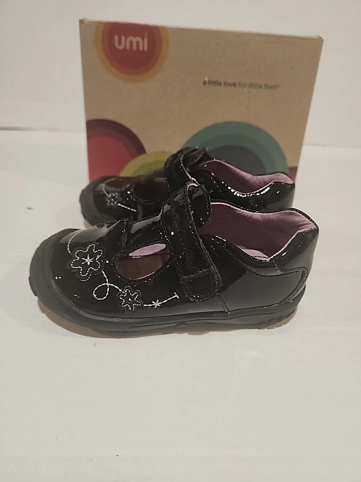 UMI Niñas Talla 8.5 Forro de Cuero Negro Mary Jane Zapatos Gancho Lazo Cerca Niño Pequeño Foto 4 de 4