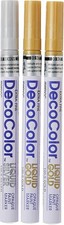Uchida Of America 1234-3C DecoColor Extra Fine Point Pen, Silver/Gold, 3-Pack
