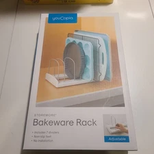 Youcopia Storemore Adjustable Bakeware Rack W/ 7 Dividers Nonslip Easy Assembly