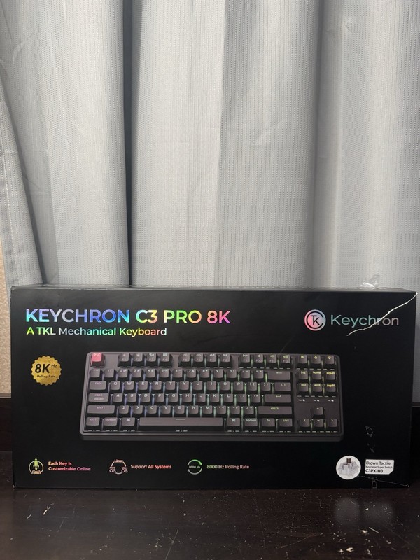 Keychron C3 Pro 8K Mechanical Keyboard Black New Open Box