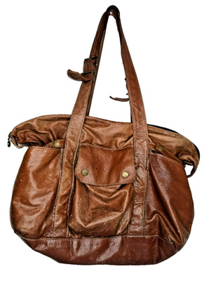 Not Rational Weekend Hobo Diaper Bag Purse Handbag Brown Genuine Leather