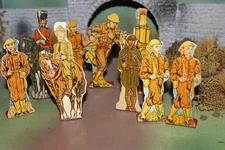 RARE MARX SOLDIERS OF FORTUNE  LOT OF 9 TARGET ARMY FIGURES CIRCA 1930-40