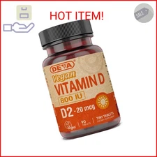 Deva Vegan Vitamin D2 800 IU, Ergocalciferol Supplement with No Animal Ingredien