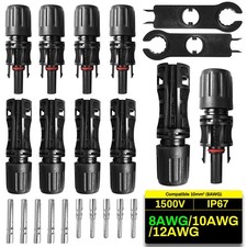 5 Pairs 8AWG 10mm² Solar Panel Connectors PV...
