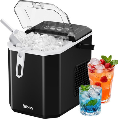 Ice Maker Countertop, Portable Ice Machine with Carry Handle, Self-Cleaning Ice