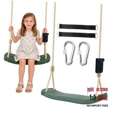 Kids Tree Swing Seat, Heavy Duty 264 LBS Swing with Tree Straps Green