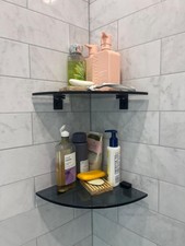 2-Pack Glass Shelf Shower Caddie, Shower Shelves for Inside Shower, Drilling ...