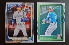 2024 Bobby Witt Jr. Bowman Chrome #1 and 2025 Donruss #27