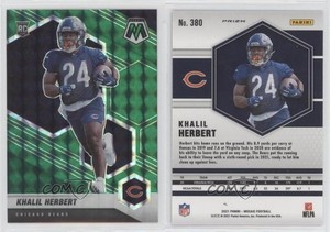 2021 Panini Mosaic Rookies Green Mosaic Prizm Khalil Herbert #380 Rookie RC