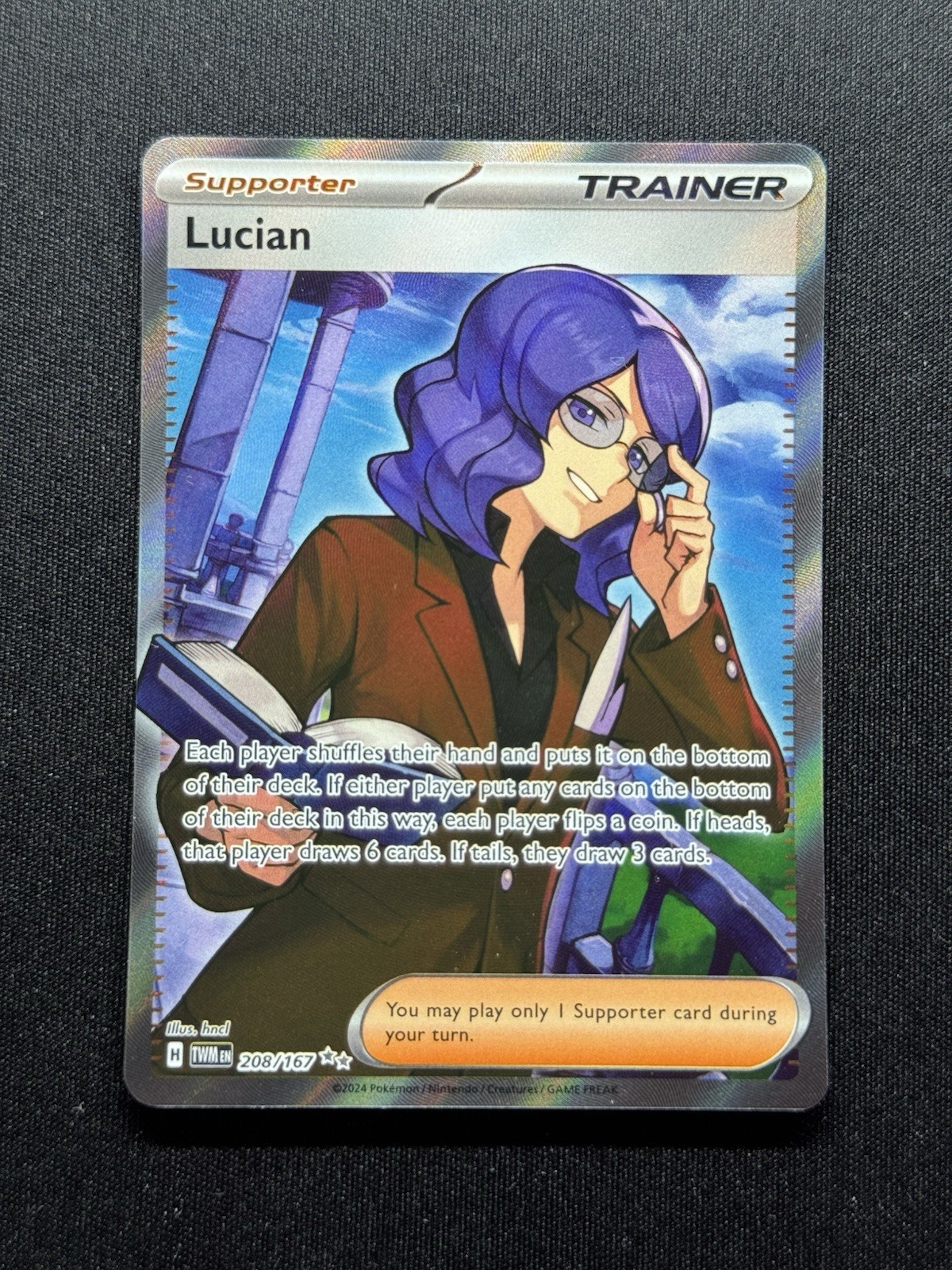 Lucian 208/167 Twilight Masquerade - Full Art Pokemon Card - NM/Mint