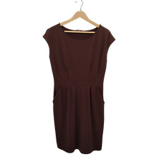 Quince Women Ultra-Stretch Ponte Cap Sleeve Midi Dress Espresso L