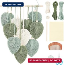 FREEBLOSS DIY Macrame Leaf Wall Hanging Beginners Macrame Kit Leaf Woven Tapestr