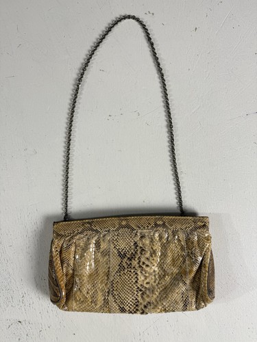 Vintage Original by Caprice Snakeskin Leather Clutch / Shoulder Bag Purse USA