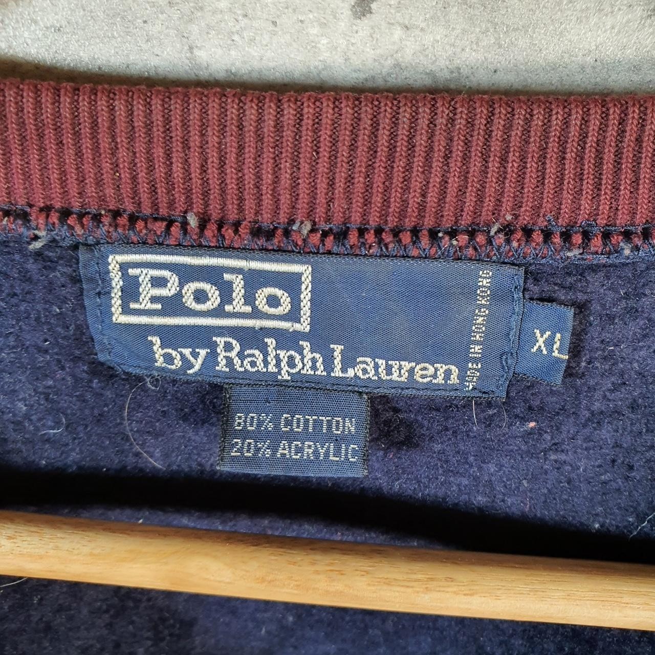 Polo Ralph Lauren vintage felpa uomo XL blu navy cotone pullover pony