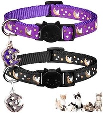 Breakaway Cat Collars Adjustable Kitten Collar with Bell 2 Pack